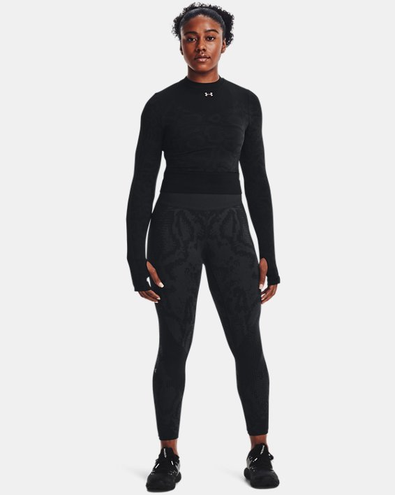 Women's UA RUSH™ HeatGear® Seamless Long Sleeve, Black, pdpMainDesktop image number 2